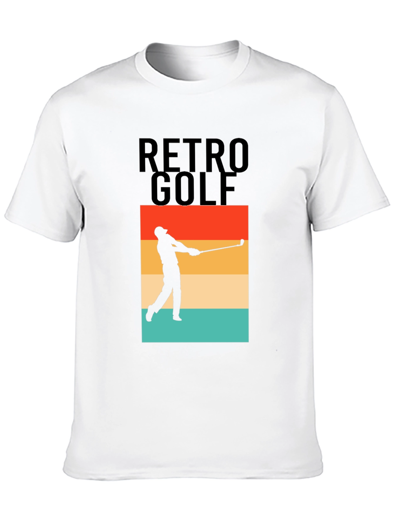 Black Retro Golf T-Shirt - Golfer Silhouette Tee view 10