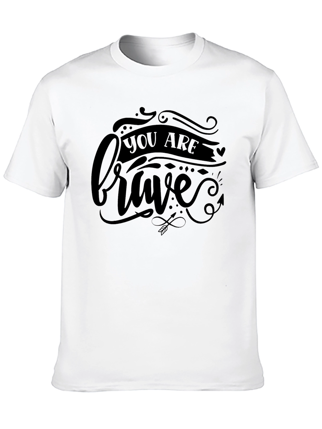 Black You Are Brave Graphic Tee - Black Unisex Shirt view 10