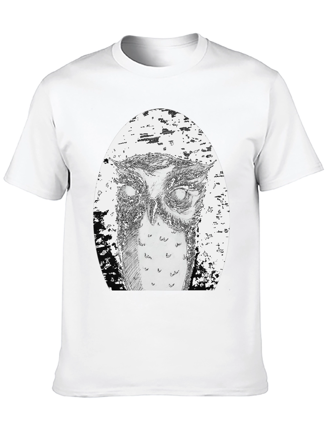 Black Owl Graphic Tee - Unique Hand Drawn Design view 10