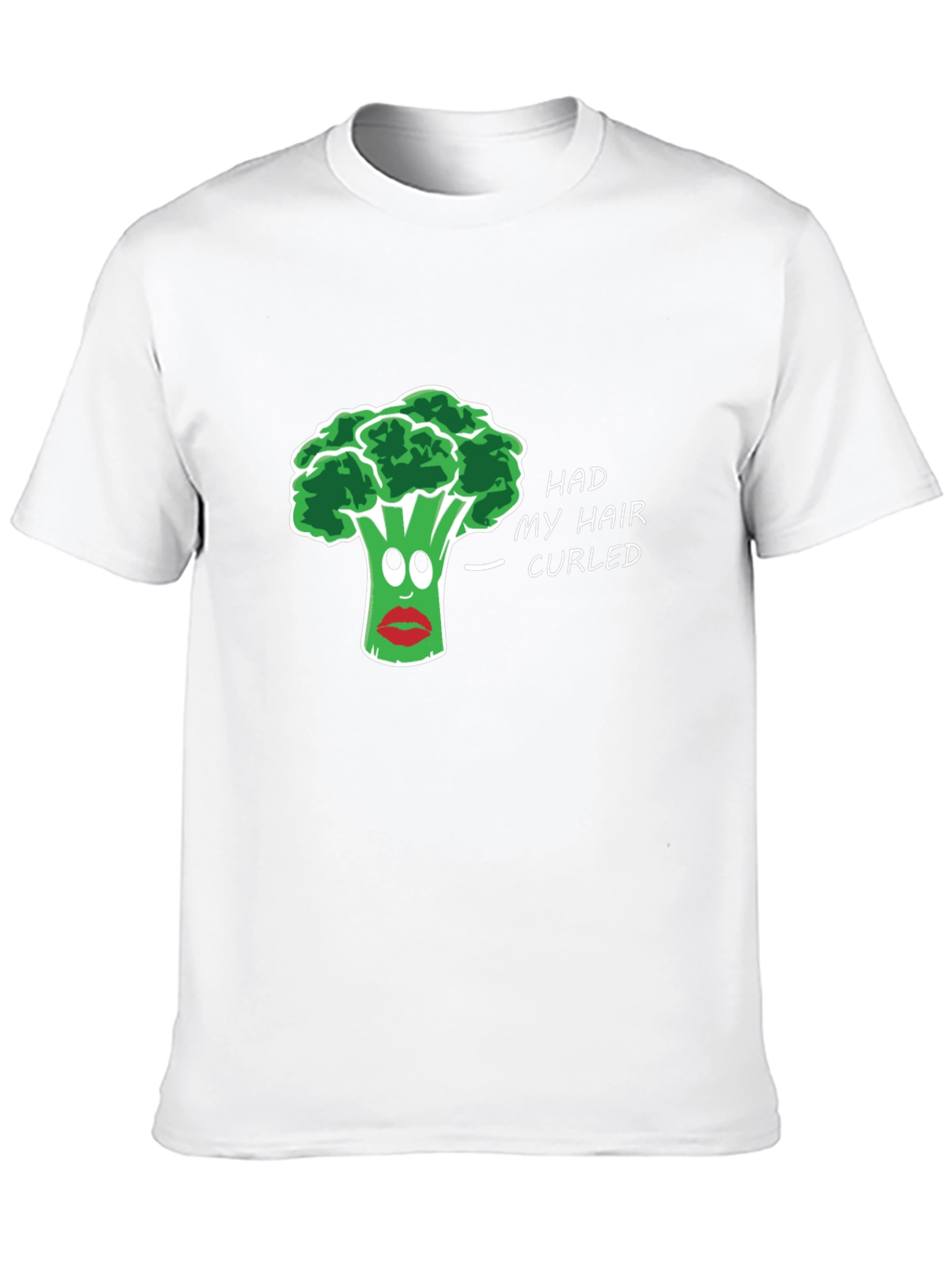 Black Humorous Broccoli Hair Pun T-Shirt view 10