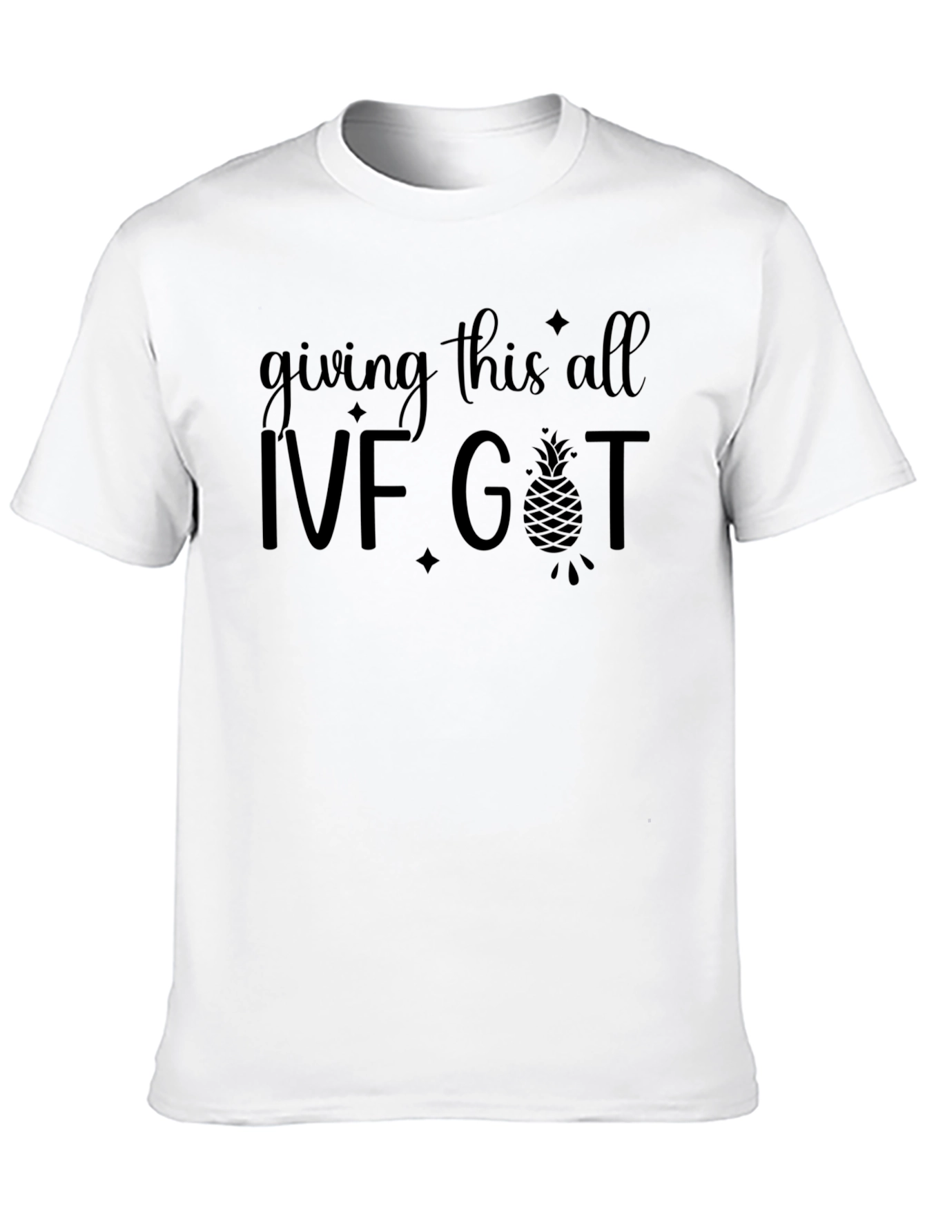 Black IVF Pineapple Graphic Tee - Fertility Journey Shirt view 10