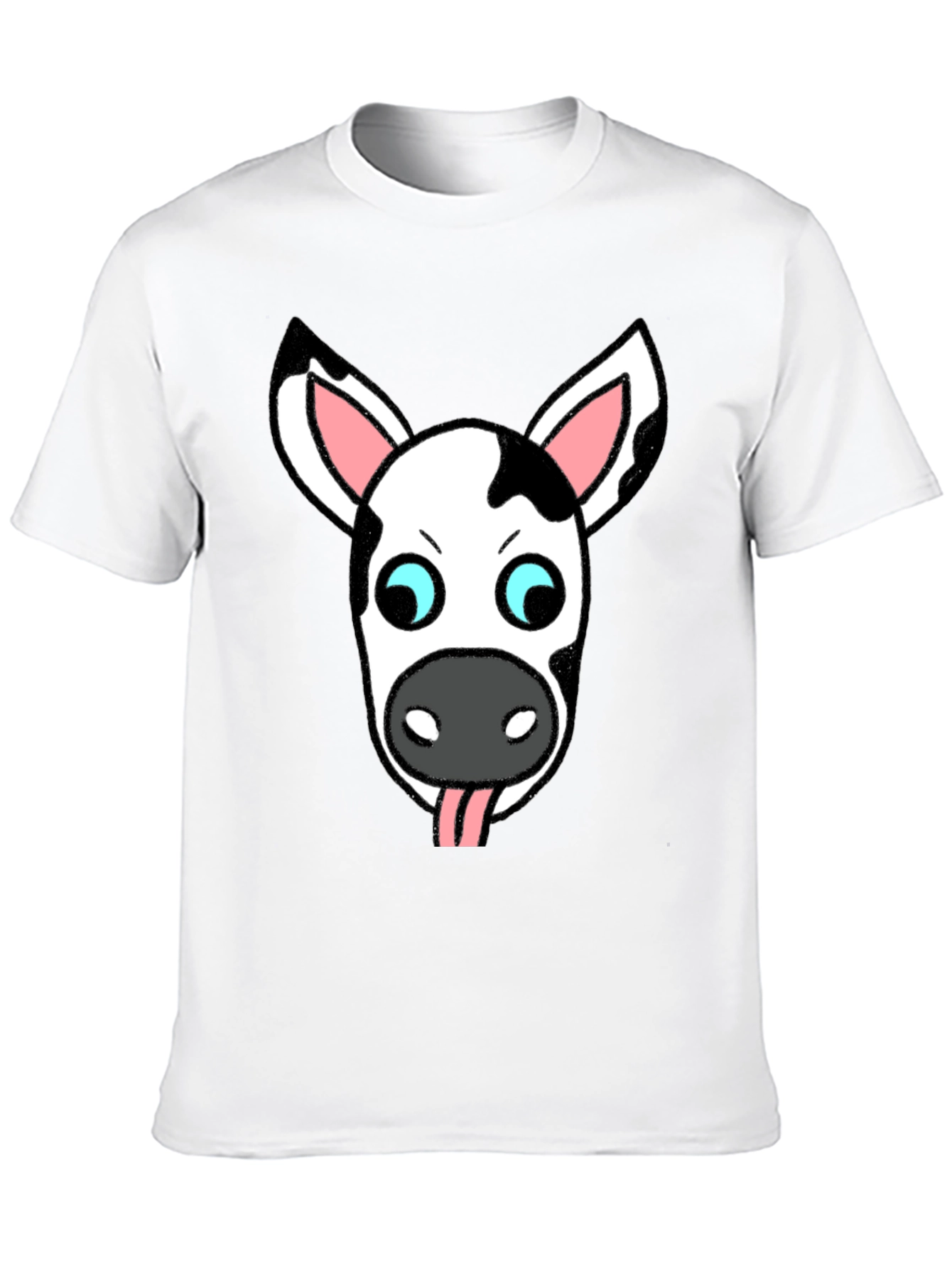 Black Funny Cow Face Graphic T-Shirt view 10