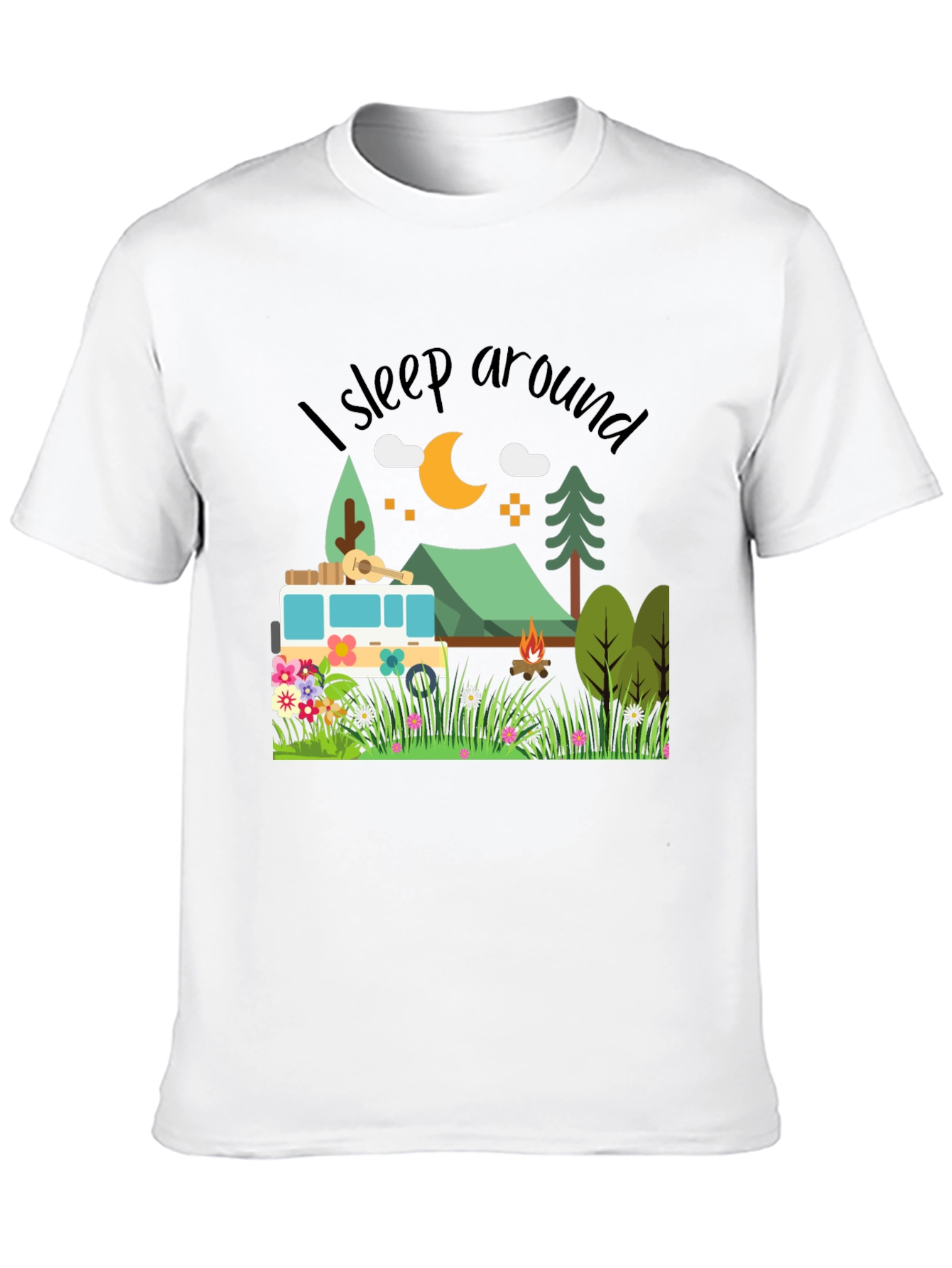 Black Sleep Around Camping T-Shirt - Nature Lover Tee view 10