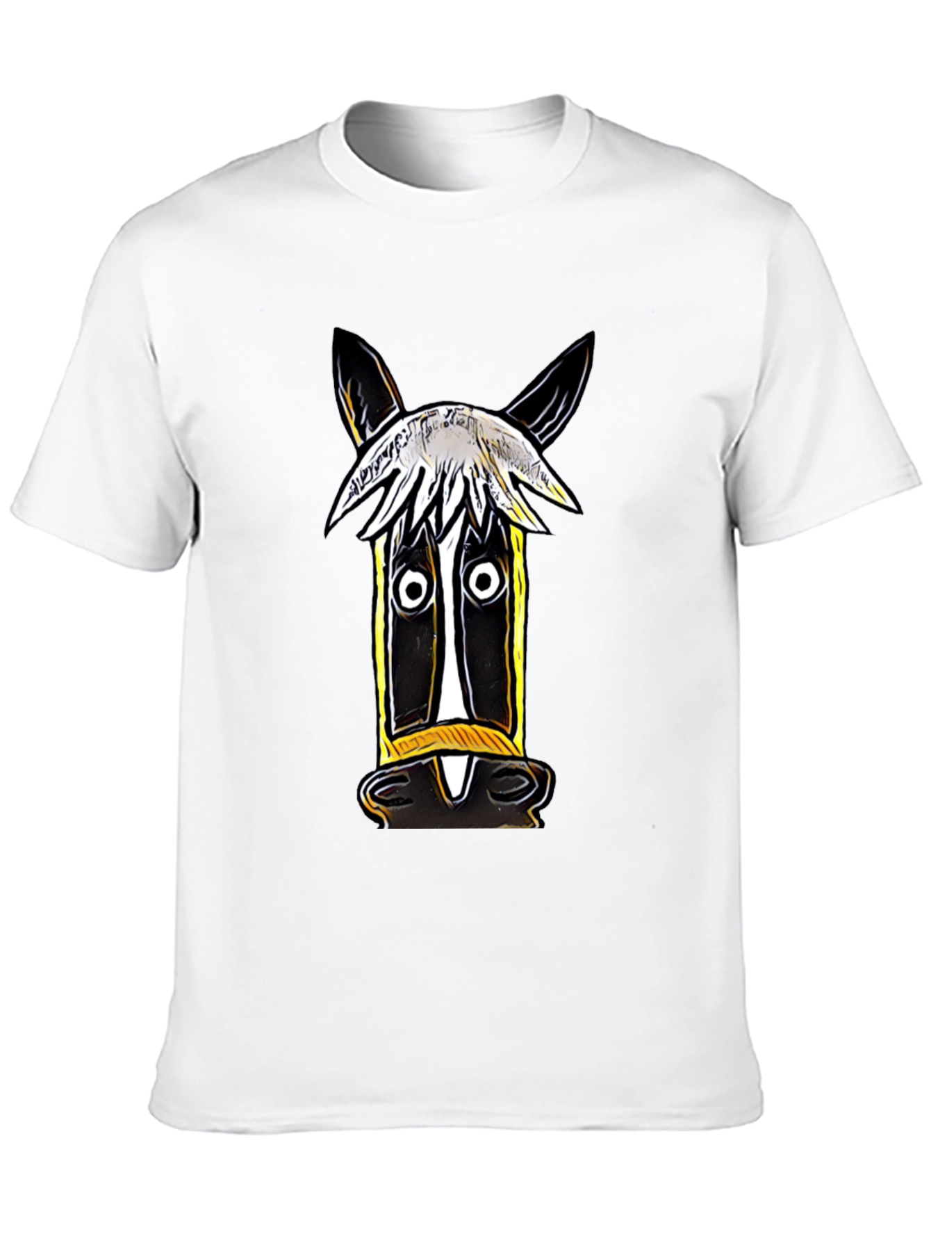 Black Whimsical Horse Graphic Tee - Artistic Style view 10
