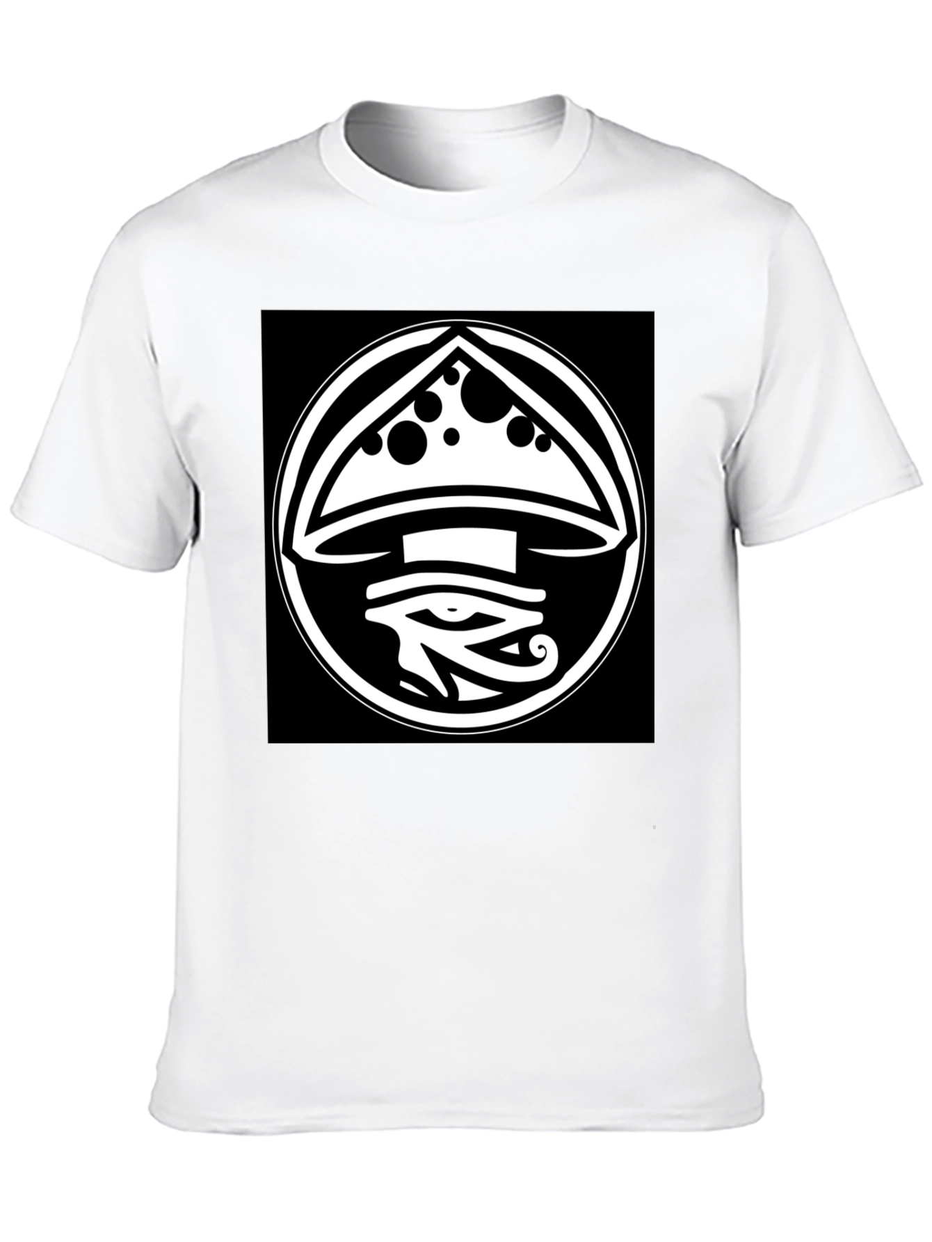 Black Mushroom Eye Graphic Tee - Unique Design view 10