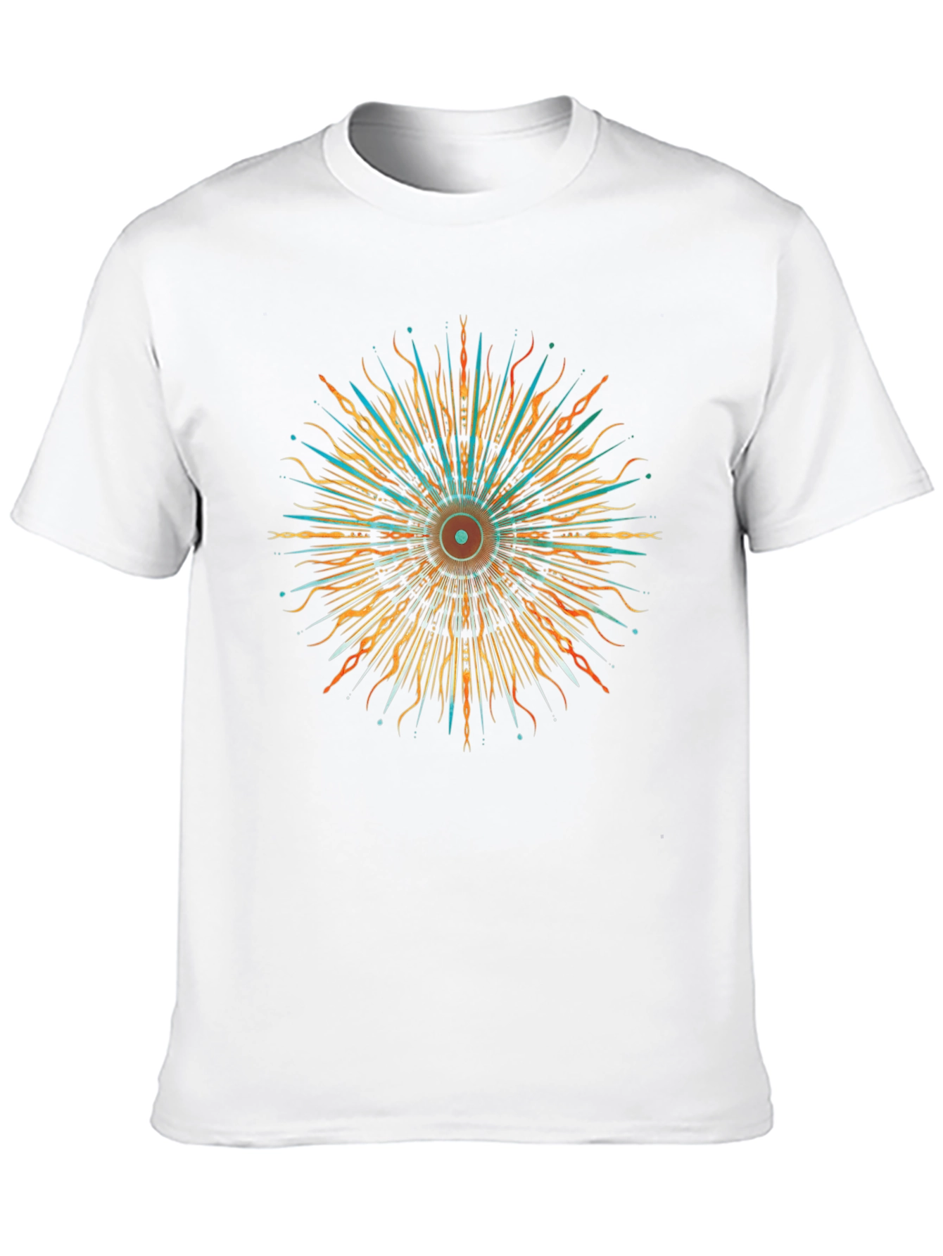 Black Abstract Sunburst Graphic Black T-Shirt view 10