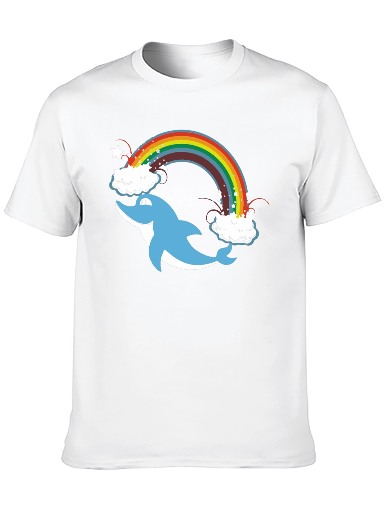 Black Dolphin Rainbow Black T-Shirt view 10