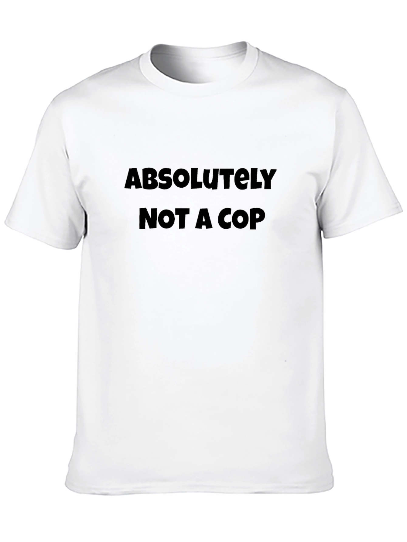 Black Absolutely Not A Cop Graphic Tee - Black Cotton Blend view 10