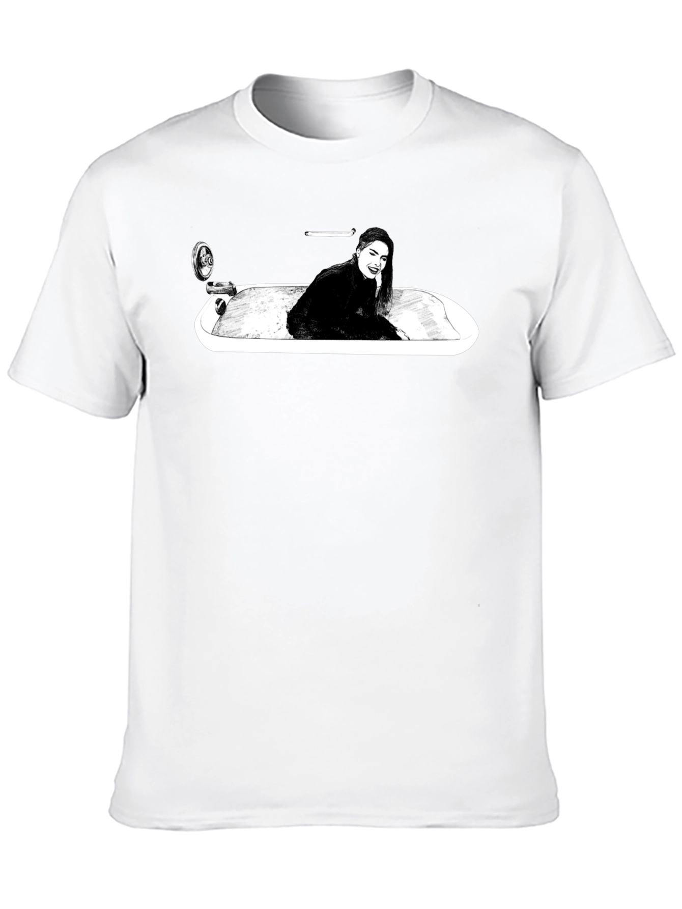 Black Woman in Tub Graphic T-Shirt - Black view 10