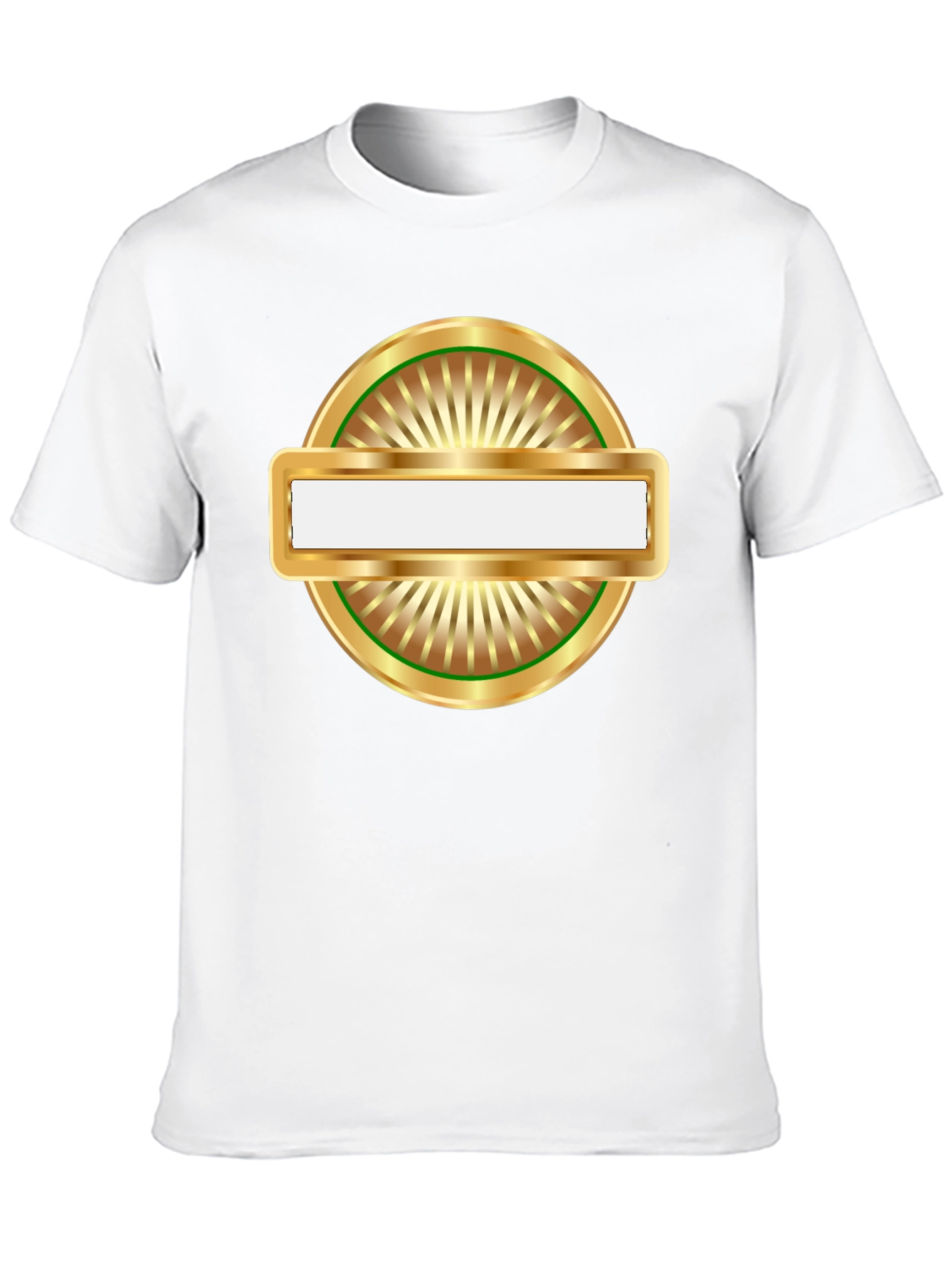 Black Men's Black T-Shirt with Gold Emblem view 10