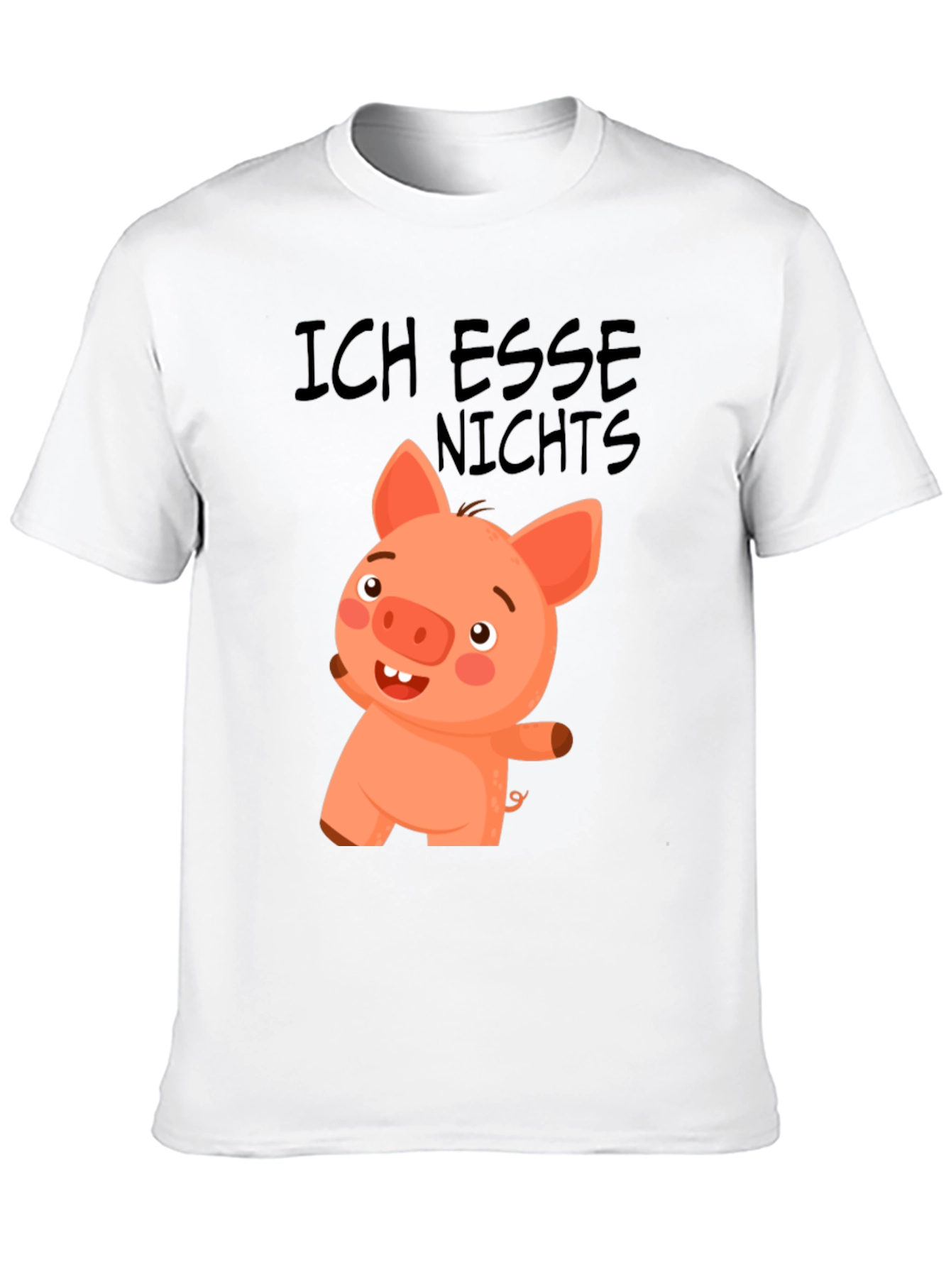 Black Ich Esse Nichts Funny Pig T-Shirt view 10