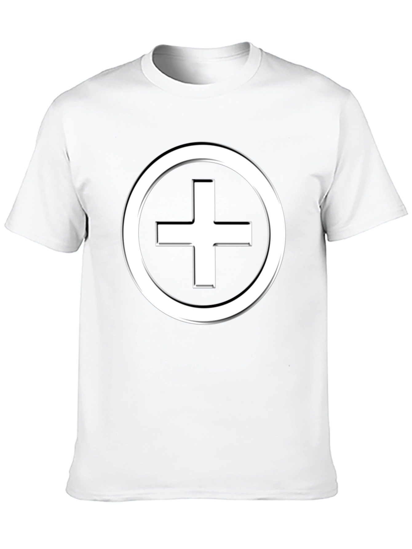 Black Minimalist Plus Sign T-Shirt - Black Cotton Blend view 10