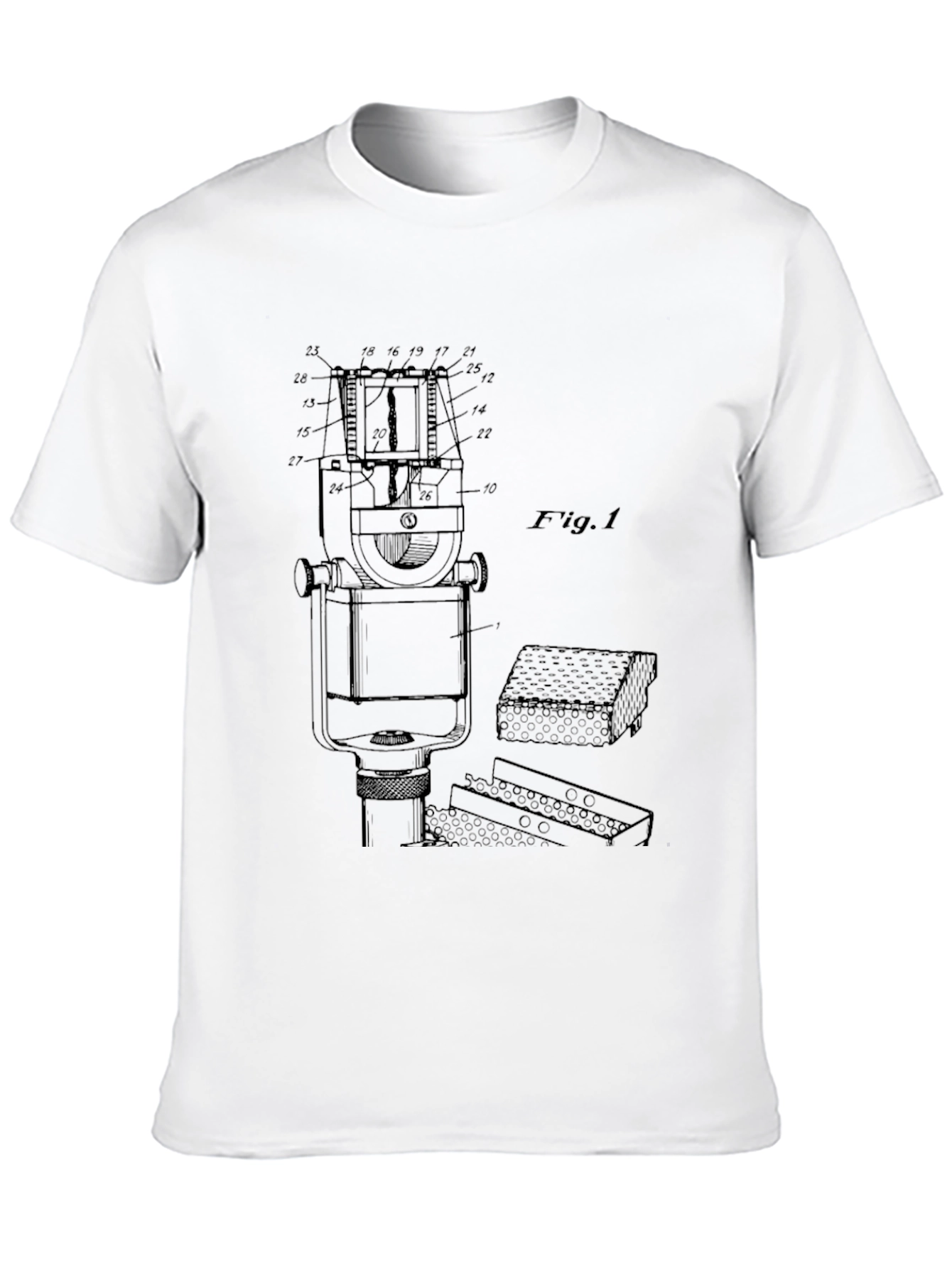Black Technical Drawing T-Shirt - Black view 10