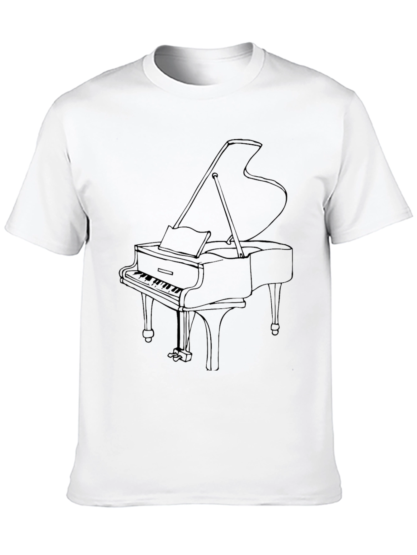 Black Piano T-Shirt - Black Graphic Tee view 10