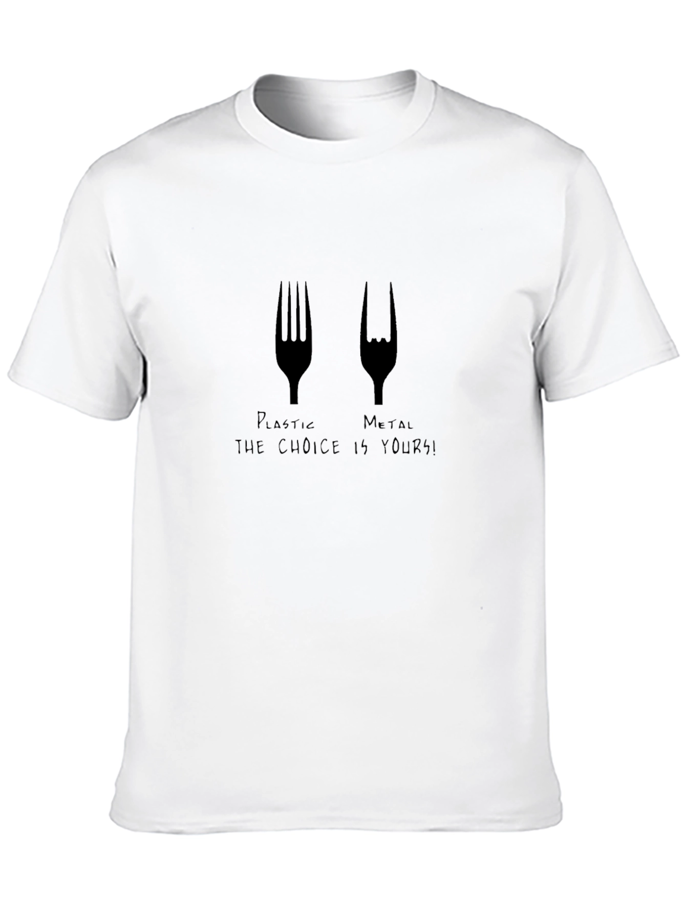 Black Plastic Metal Fork T-Shirt - The Choice Is Yours! view 10
