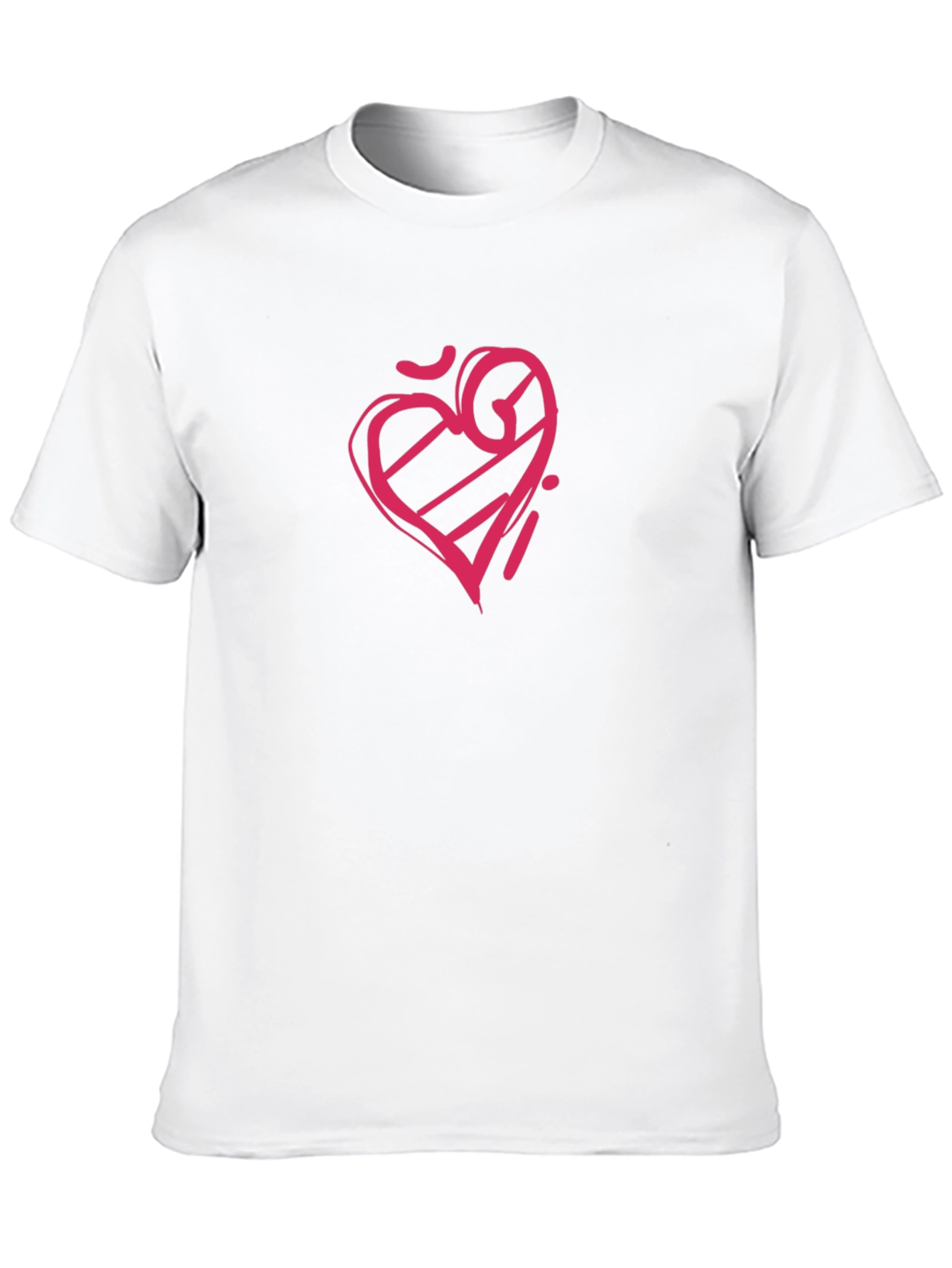 Black Men's Black Tee with Graphic Heart Design view 10