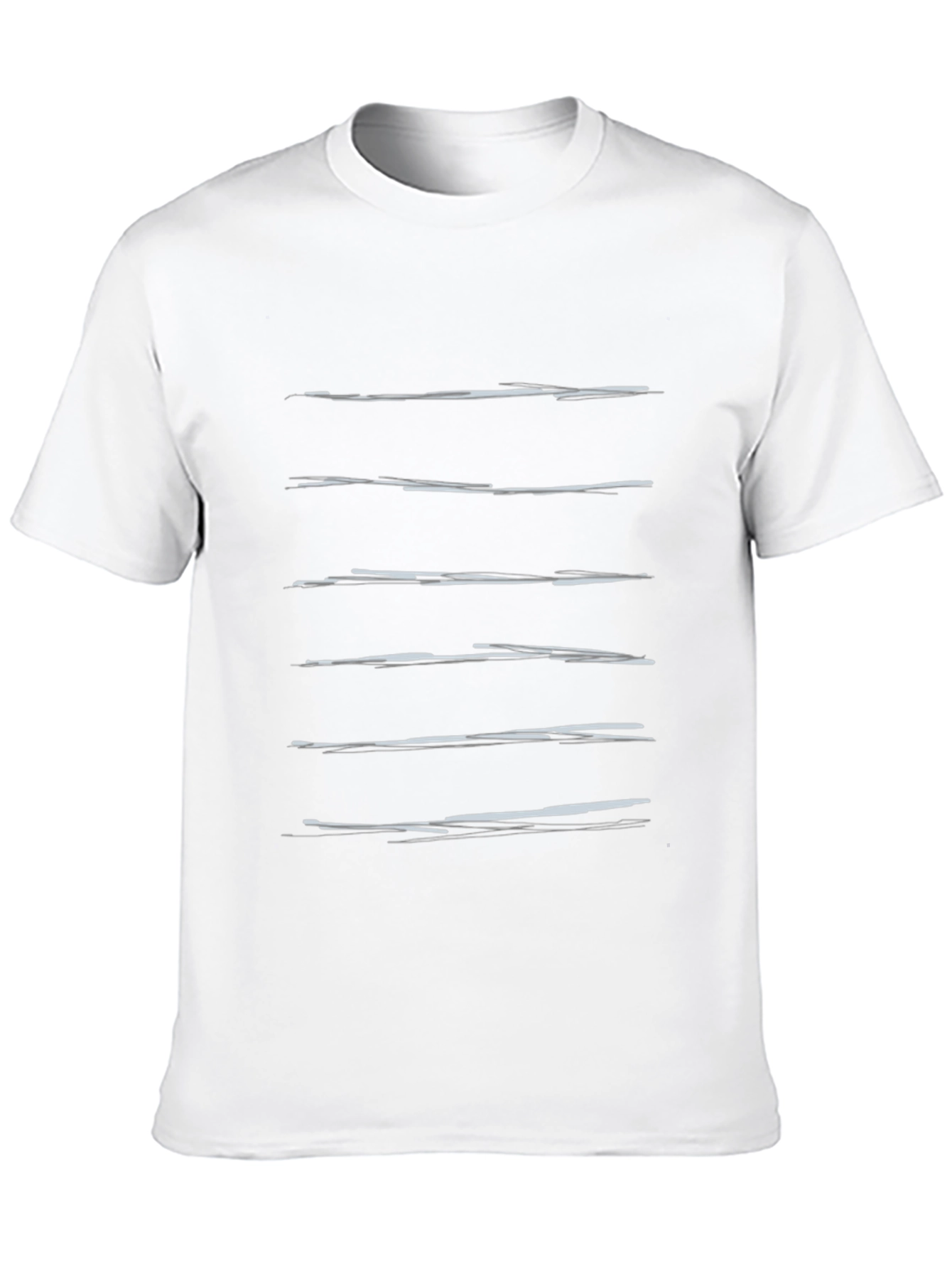 Black Minimalist Striped Graphic Black T-Shirt for Men view 10