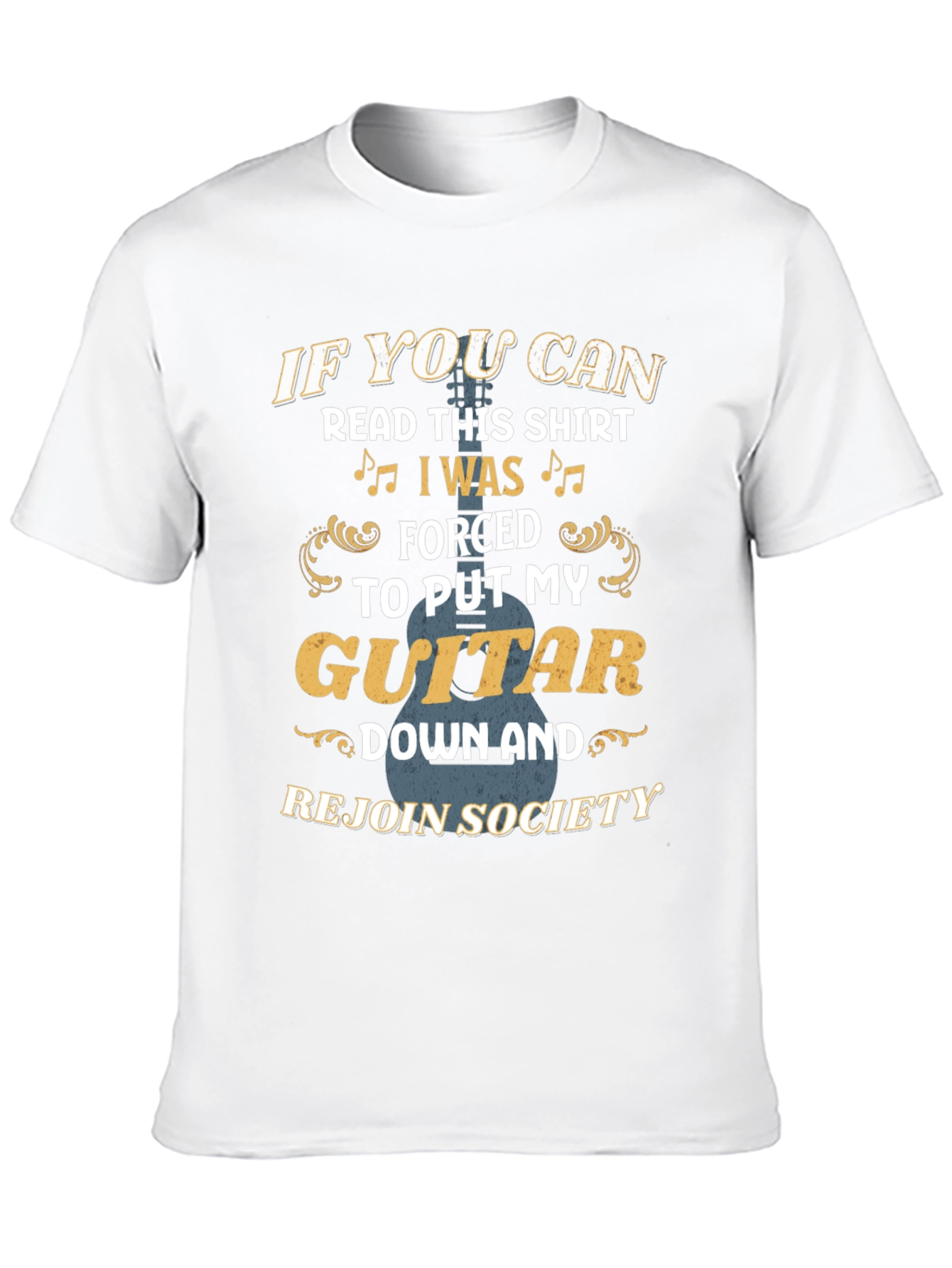 Black Guitar Lover Graphic Tee: "If You Can Read This..." view 10
