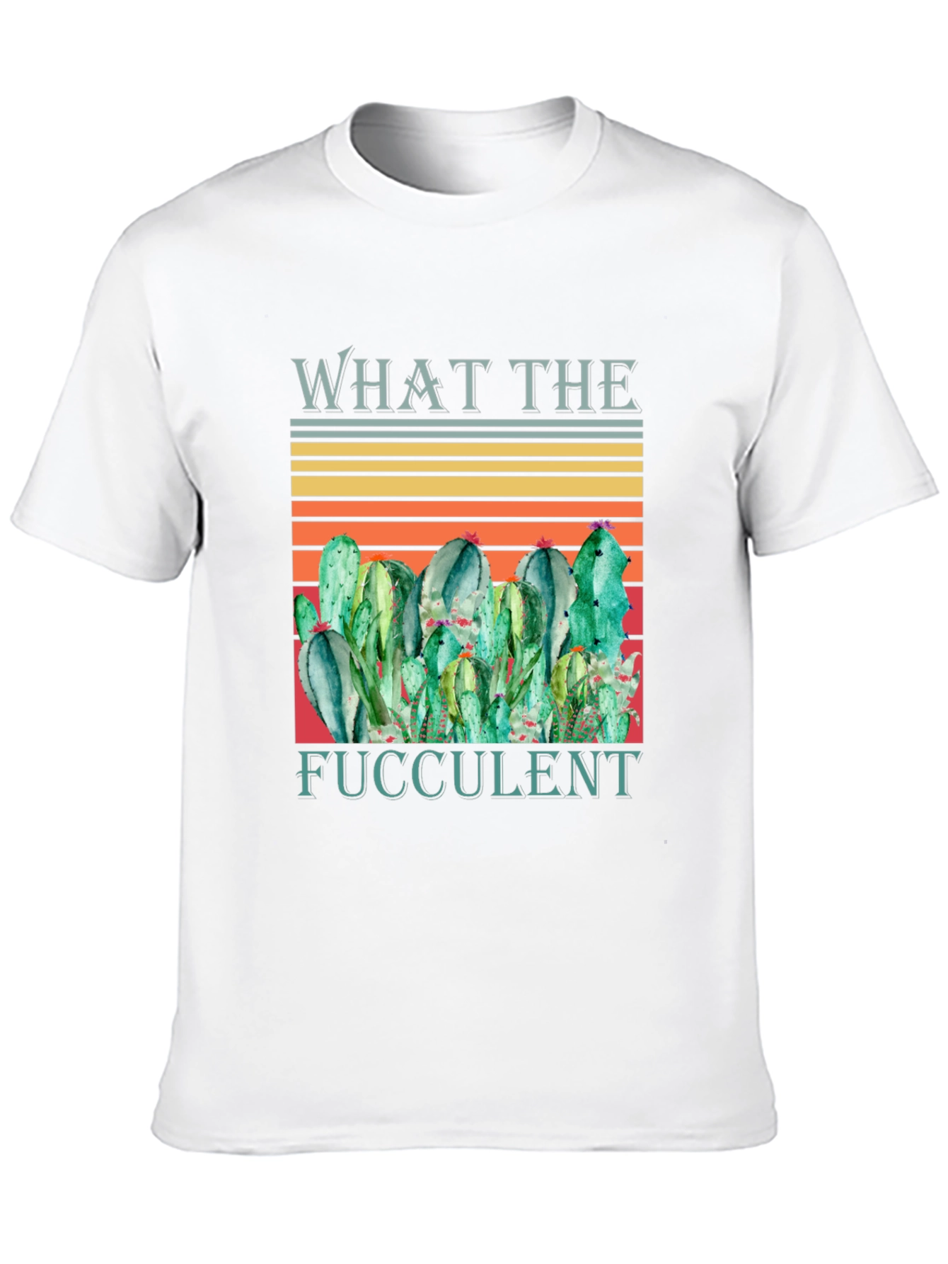 Black What The Fucculent Cactus Graphic T-Shirt view 10