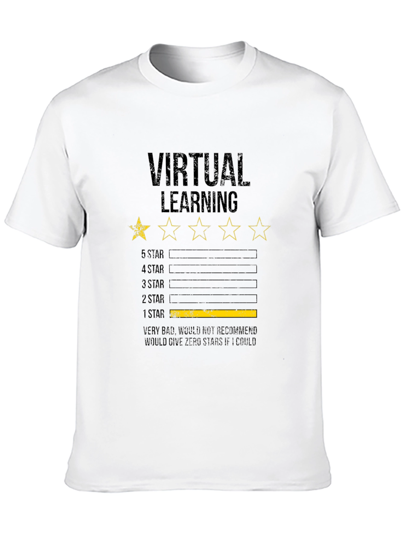 Black Virtual Learning 1-Star Review Graphic T-Shirt view 10