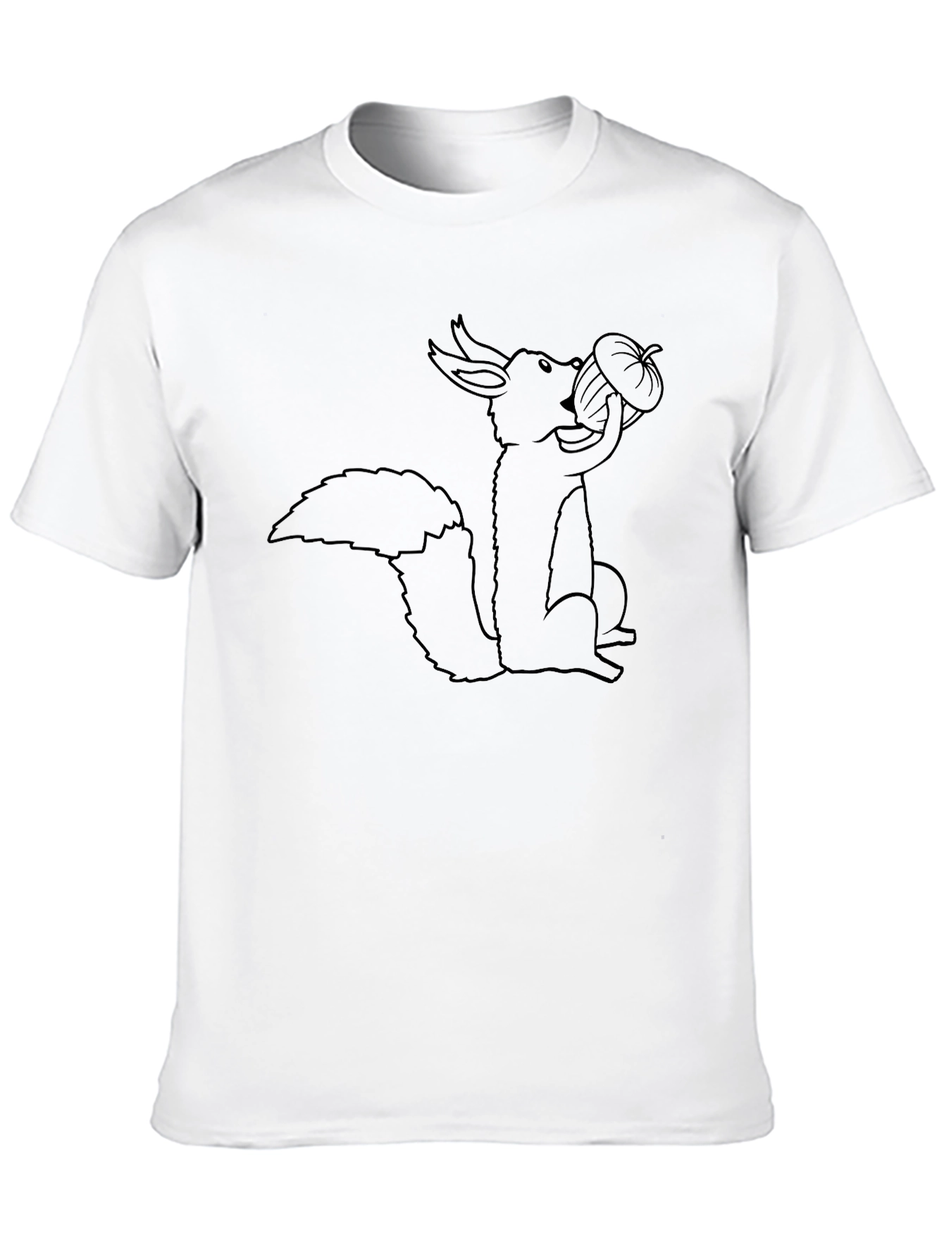 Black Squirrel & Acorn Graphic Tee - Black Cotton view 10