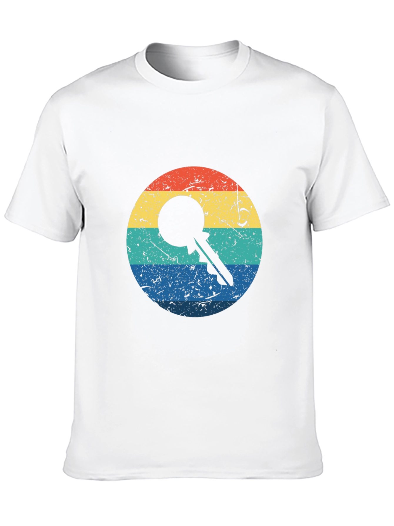 Black Retro Key Graphic Tee - Black Cotton Blend view 10