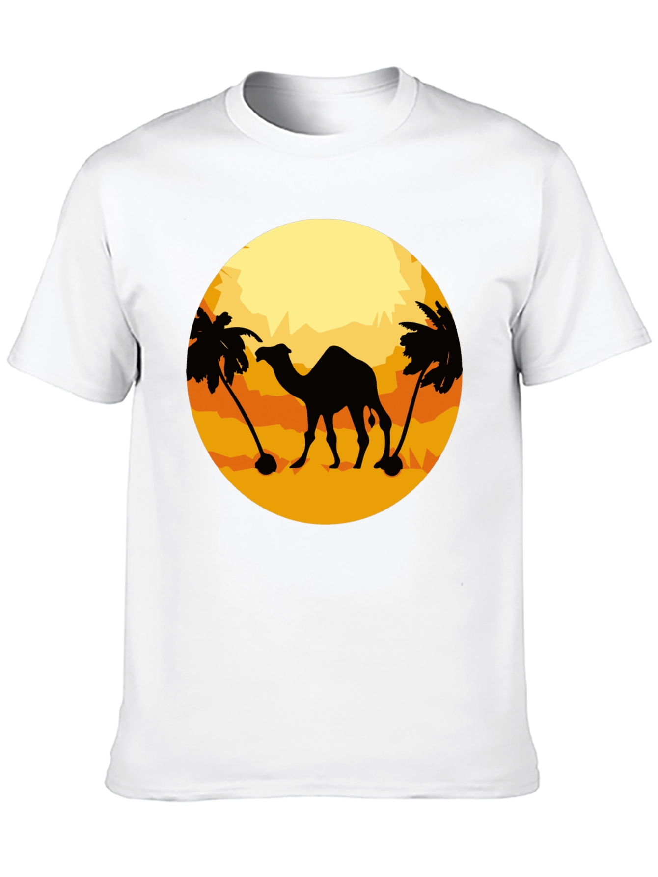 Black Camel Desert Silhouette T-Shirt - Black view 10