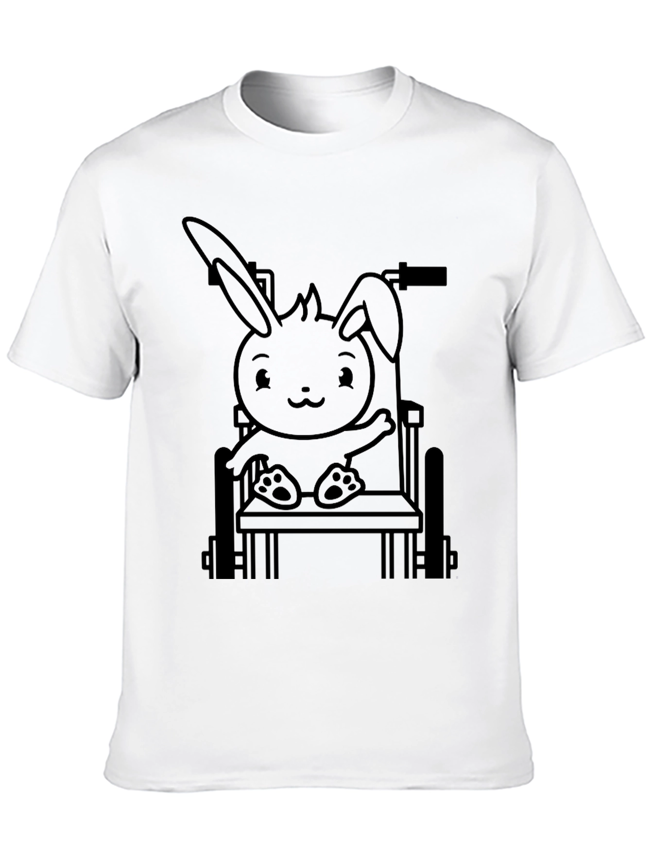 Black Bunny in Wheelchair Graphic Tee - Black view 10