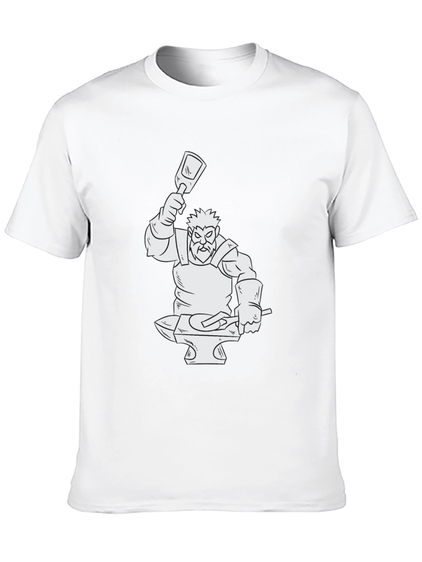 Black Blacksmith Graphic Print T-Shirt - Cool Black Tee view 10