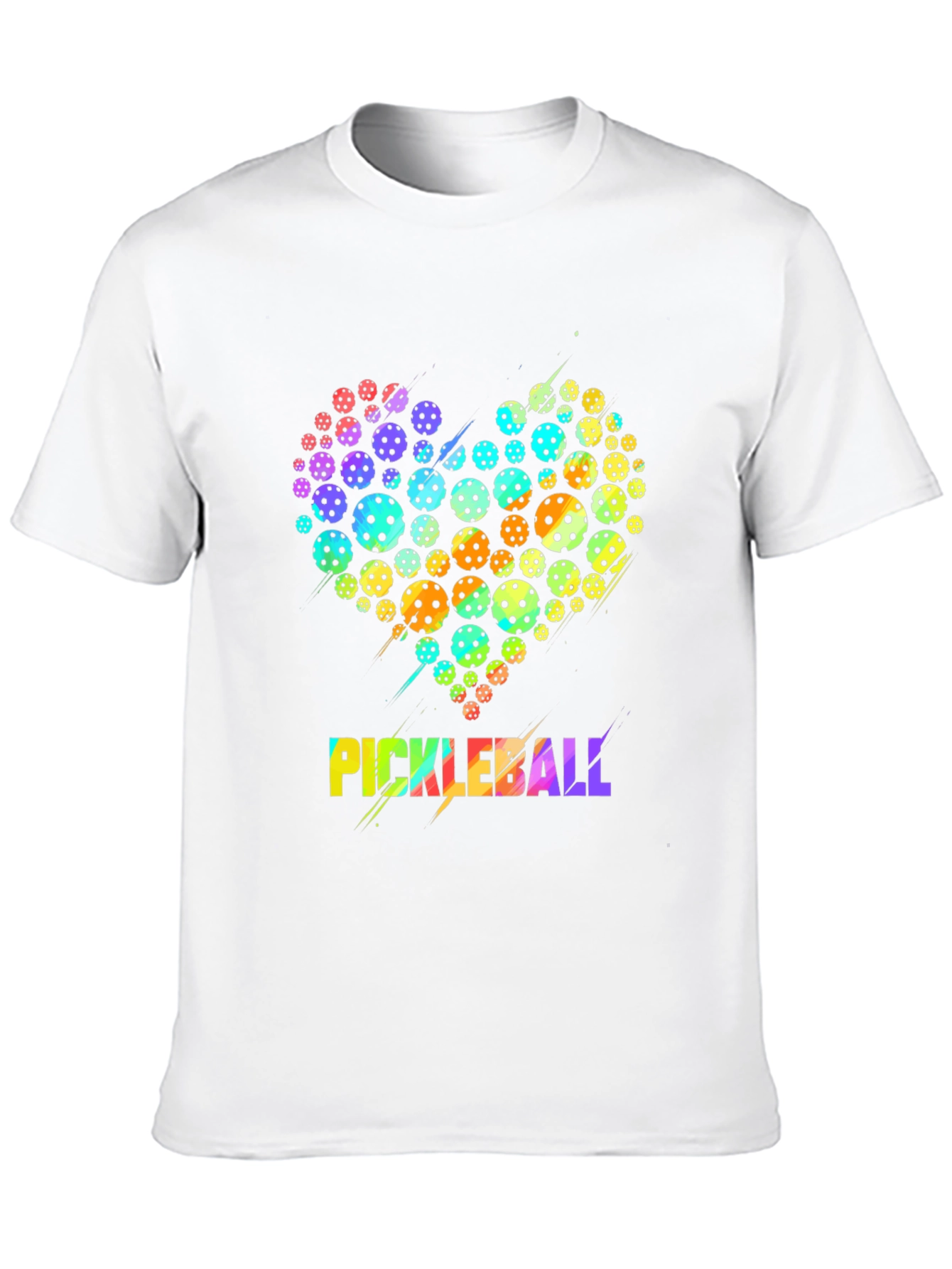Black Pickleball Heart Graphic T-Shirt view 10