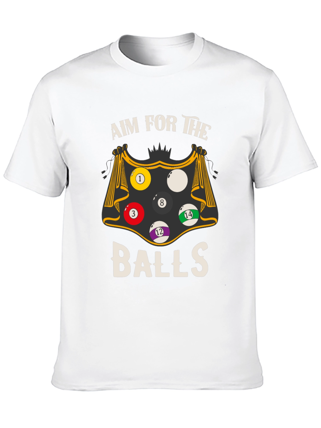 Black Aim For The Balls Graphic Tee - Billiards T-Shirt view 10