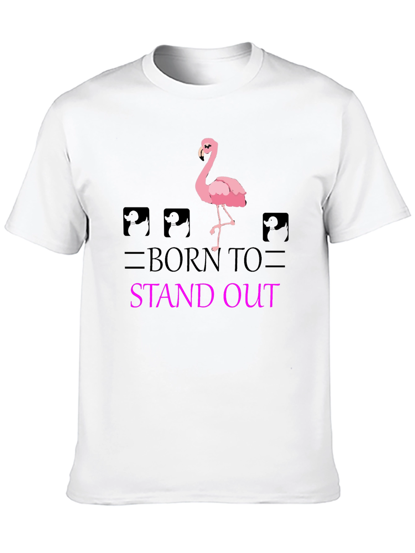 Black Born to Stand Out Flamingo T-Shirt - Black view 10