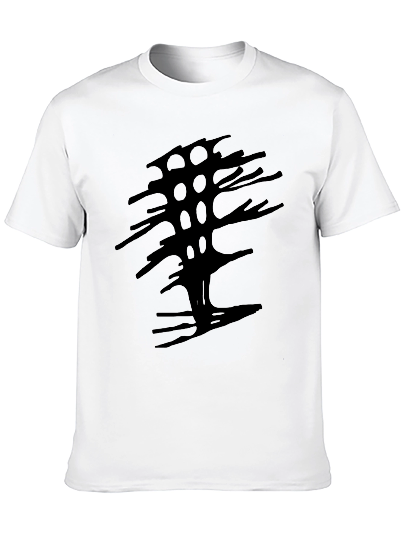 Black Abstract Tree Graphic Black Tee view 10