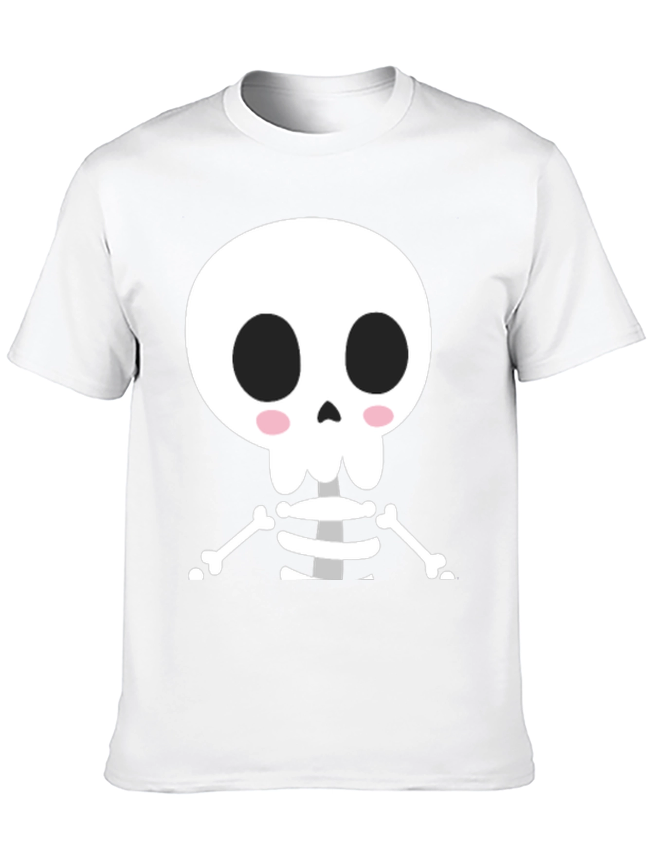 Black Cute Cartoon Skeleton Halloween T-Shirt view 10