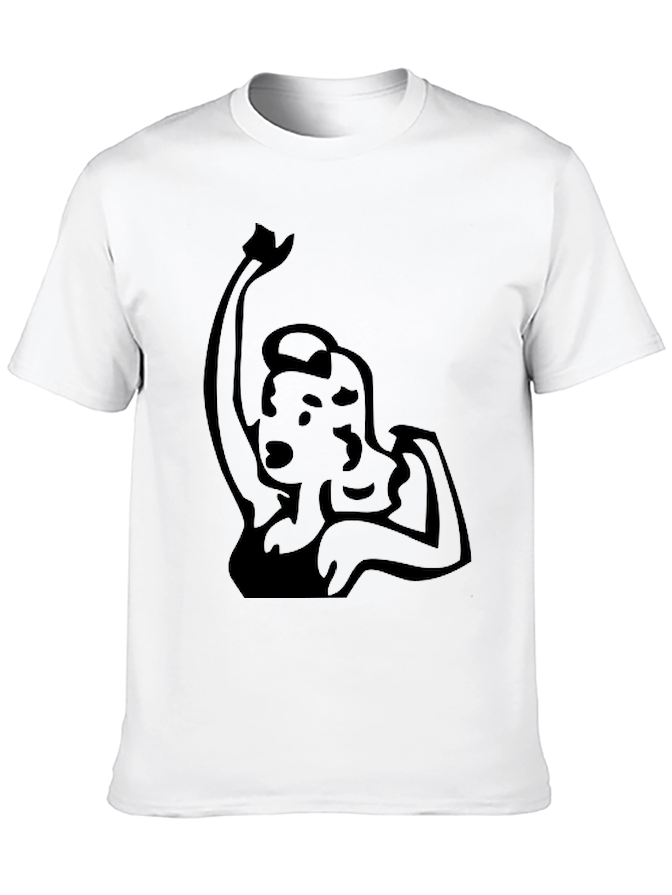 Black Retro Woman Graphic Black Tee view 10