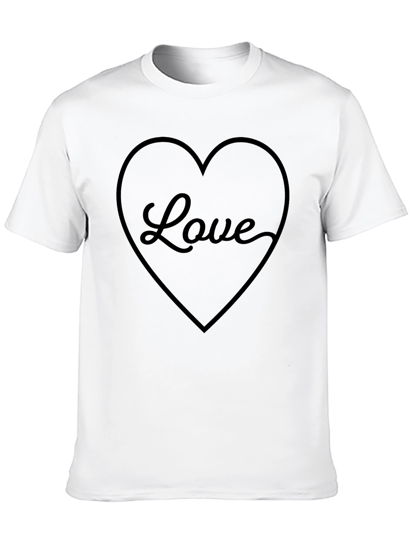 Black Love Heart Graphic Tee - Soft Cotton Blend T-Shirt view 10