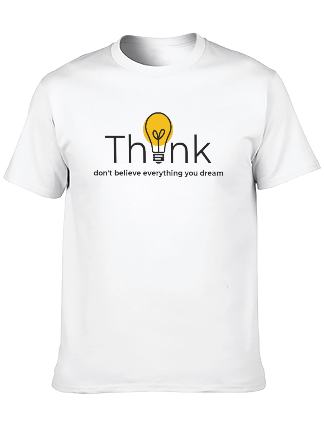Black Think Lightbulb Graphic Black T-Shirt view 10