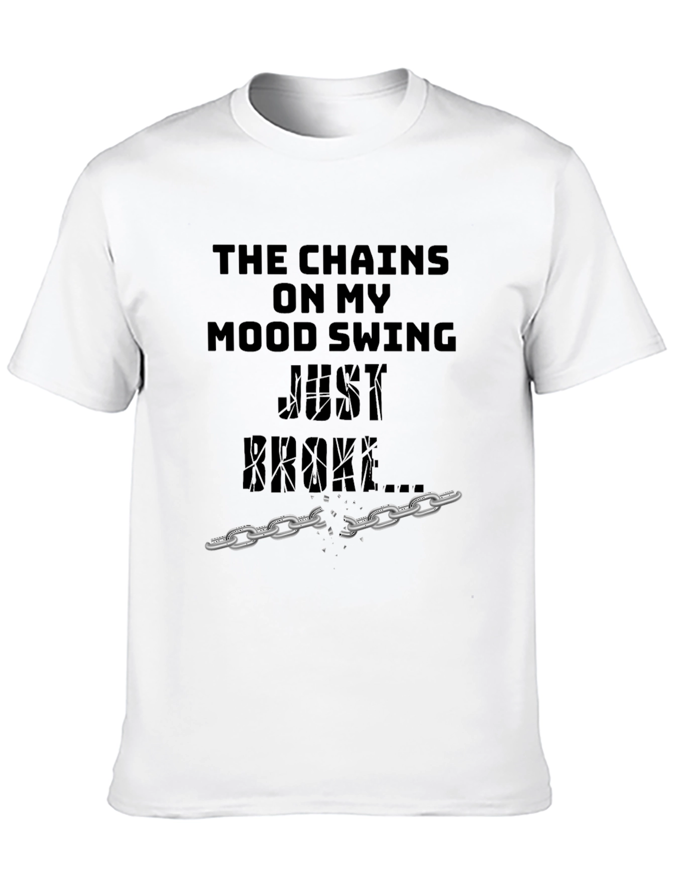 Black Mood Swing Chains Broken Graphic T-Shirt view 10