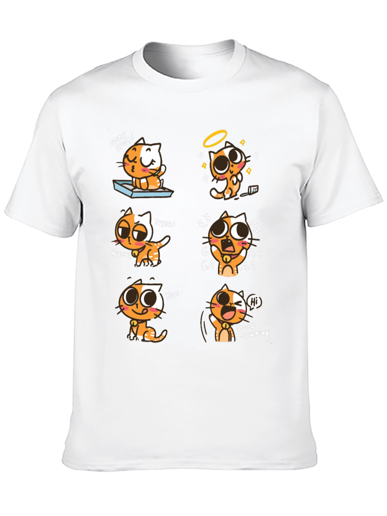 Black Cartoon Cat Graphic Tee -  Playful Comfort view 10