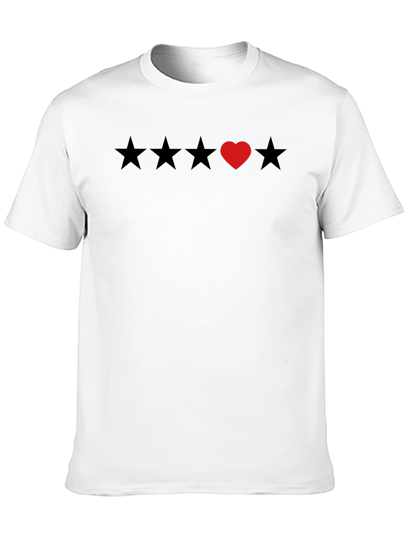 Black Heart Star Rating T-Shirt - Soft Cotton Tee view 10
