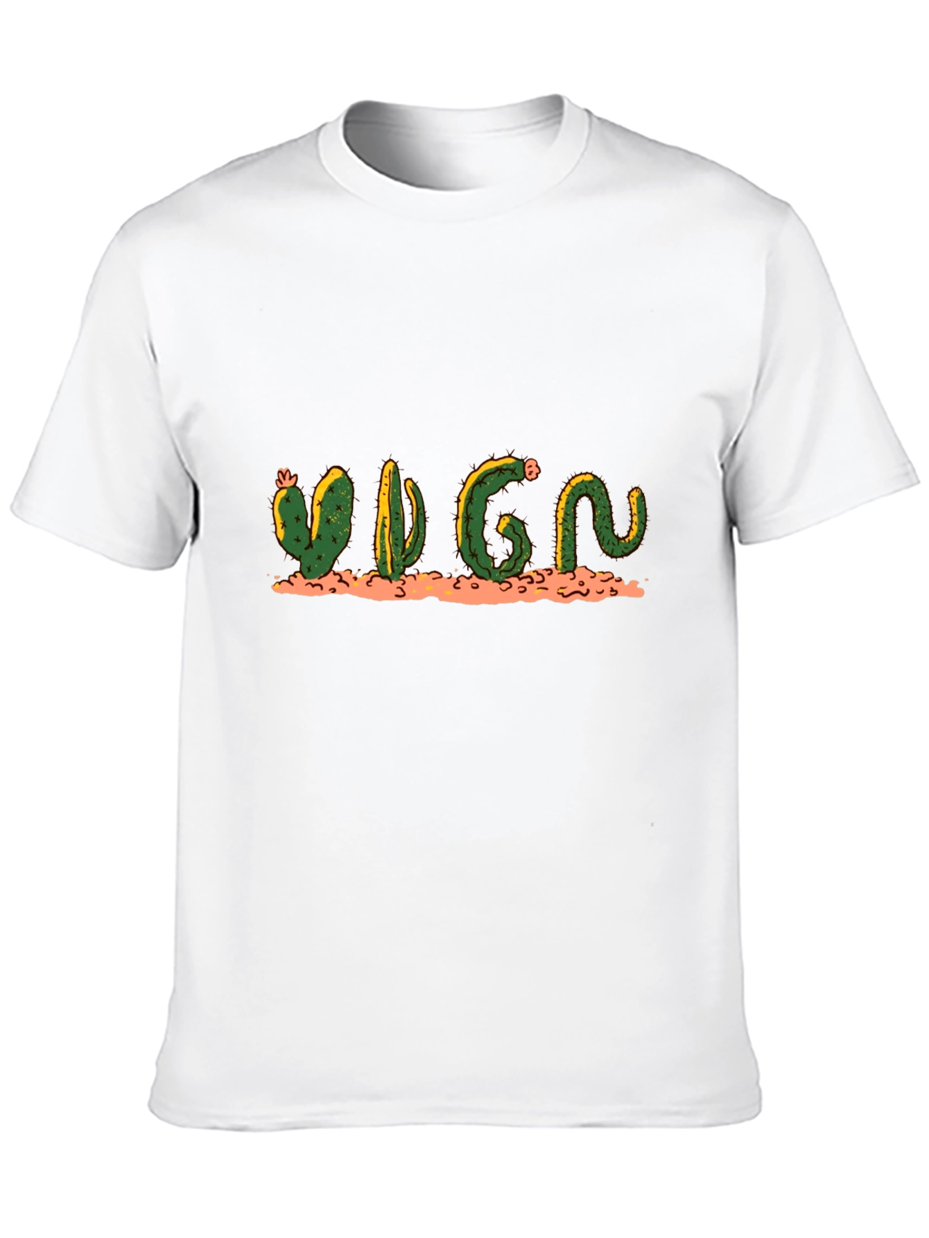 Black Cactus Word Art Black T-Shirt view 10
