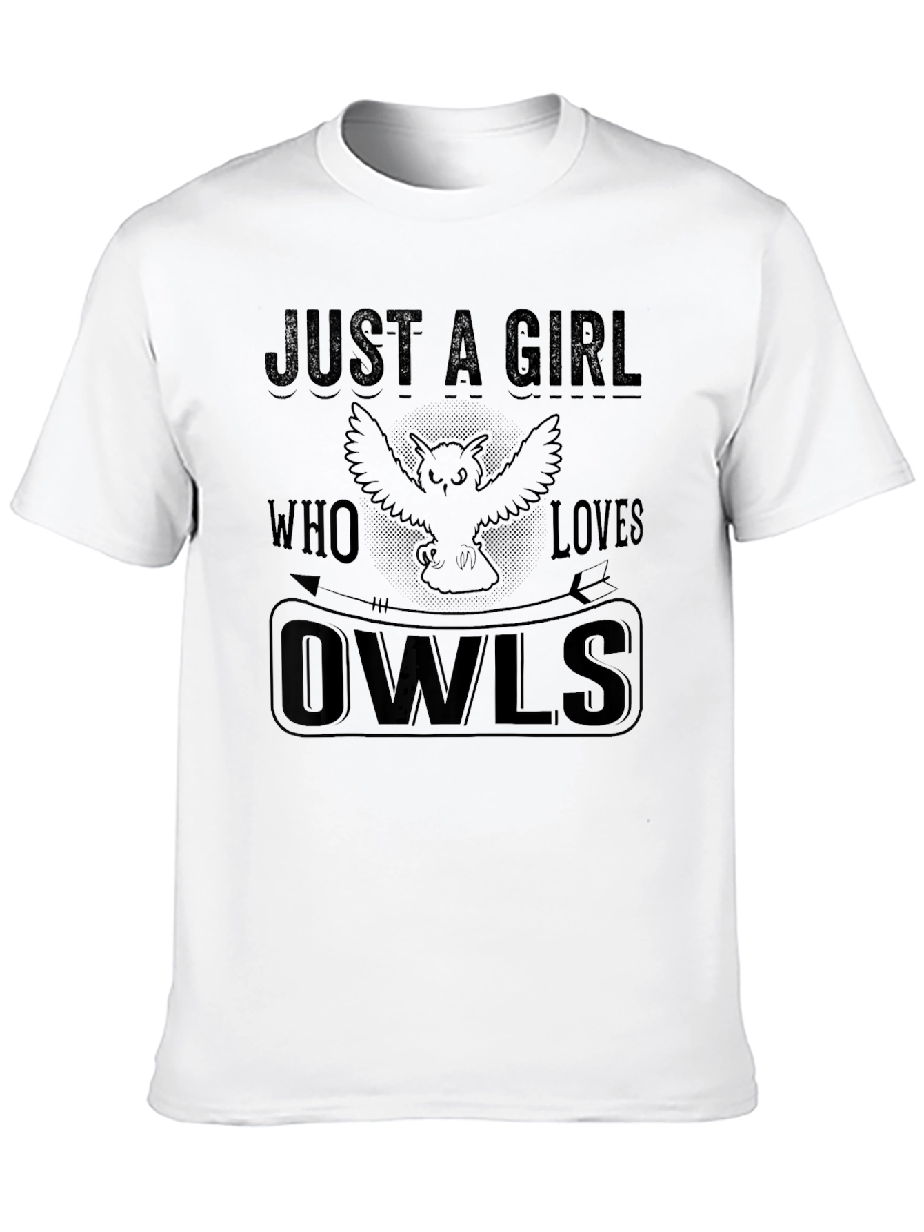 Black Just A Girl Who Loves Owls T-Shirt view 10