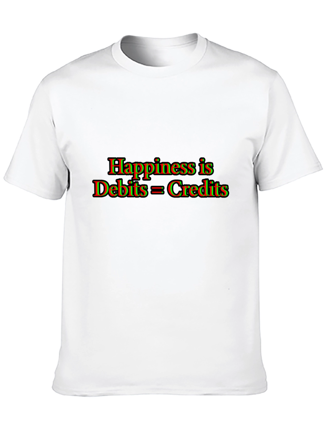 Black Accountant Humor T-Shirt: Happiness is Debits = Credits view 10