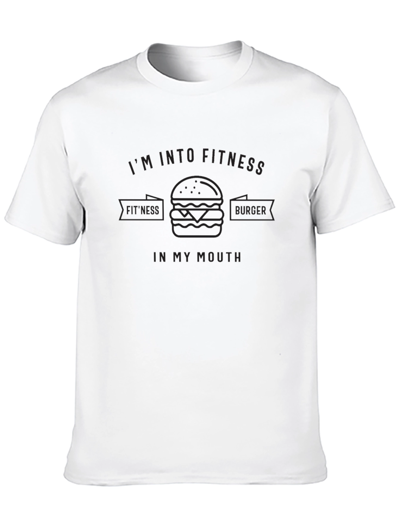 Black Fitness Burger Black T-Shirt view 10