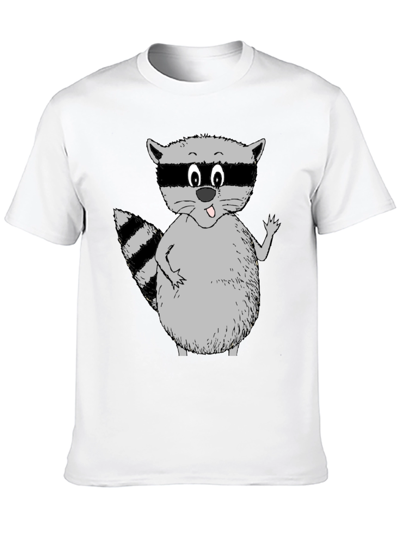 Black Funny Raccoon Graphic Tee - Black T-Shirt view 10
