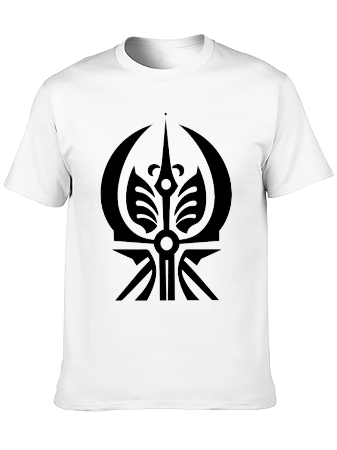 Black Men's Black Graphic Tee - Unique Tribal Design view 10