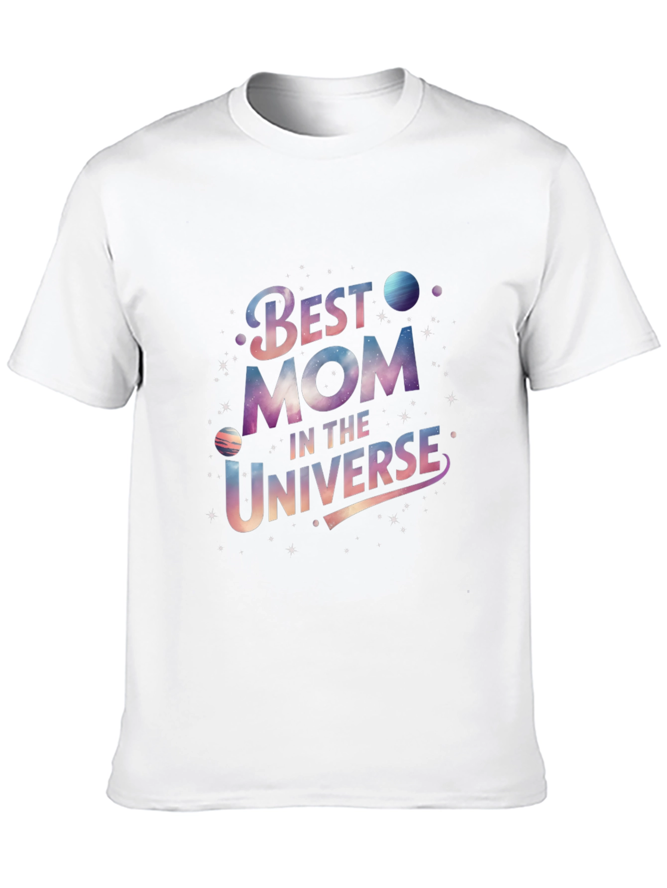 Black Best Mom in the Universe Black Graphic T-Shirt view 10