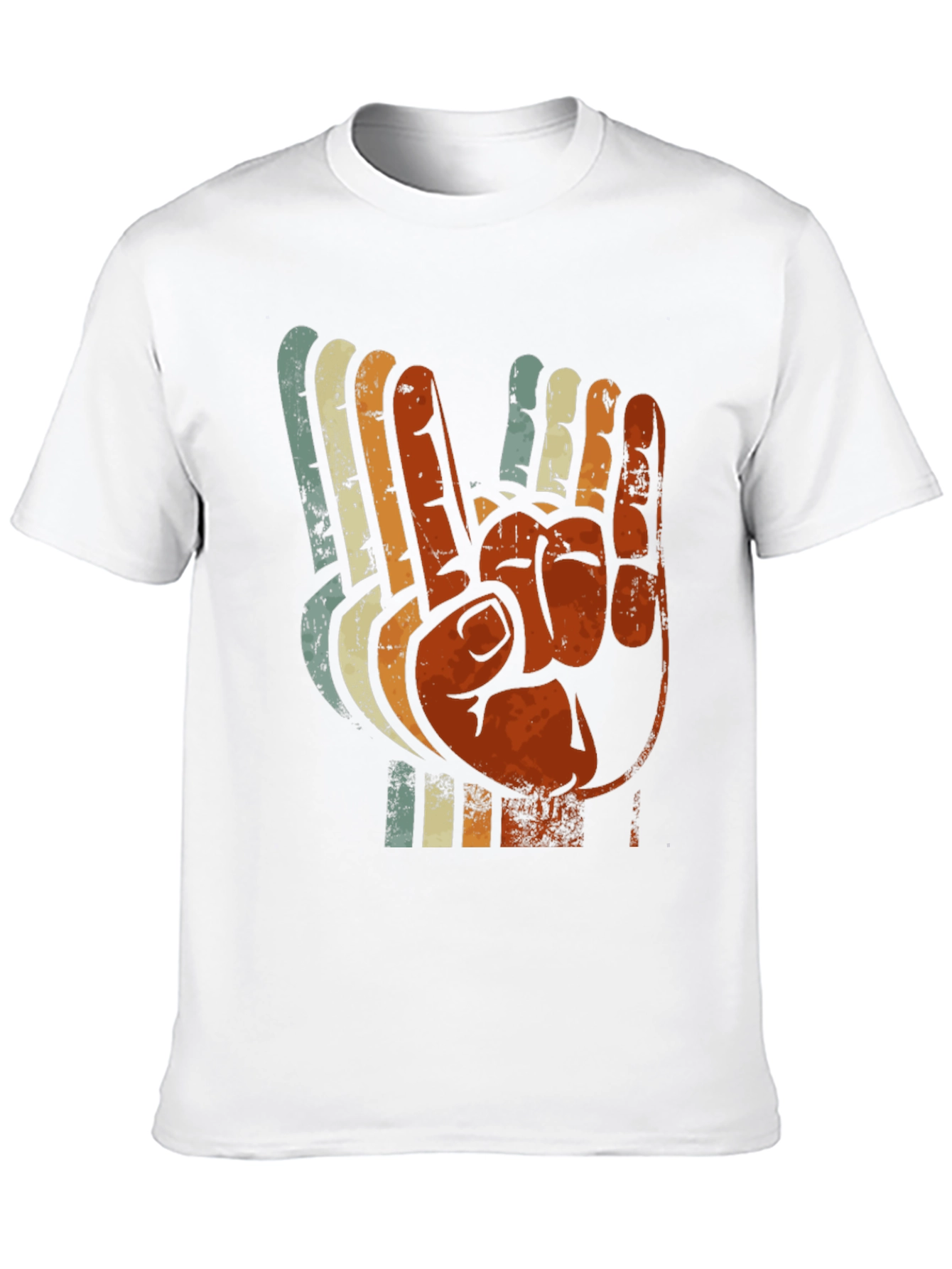 Black Vintage Retro Hand Gesture Graphic T-Shirt view 10