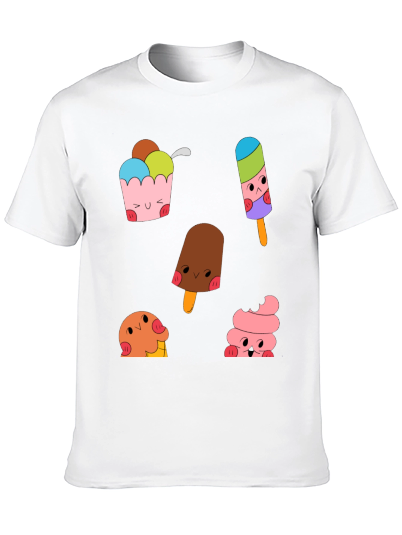 Black Cute Cartoon Ice Cream Graphic Tee view 10