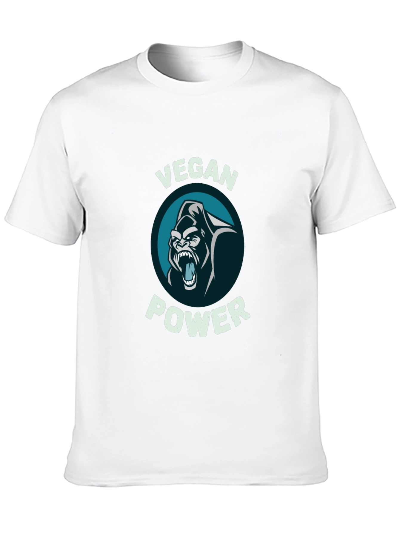 Black Vegan Power Gorilla Graphic T-Shirt view 10